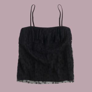 J Crew Black Fluttery Lace Cami